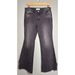 Free People We The Free Women's 29 Vintage Flare Jeans Black Raw Hem